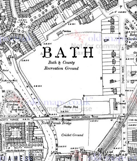 Bath - Recreation Ground : Map credit Old-Maps.co.uk historic maps